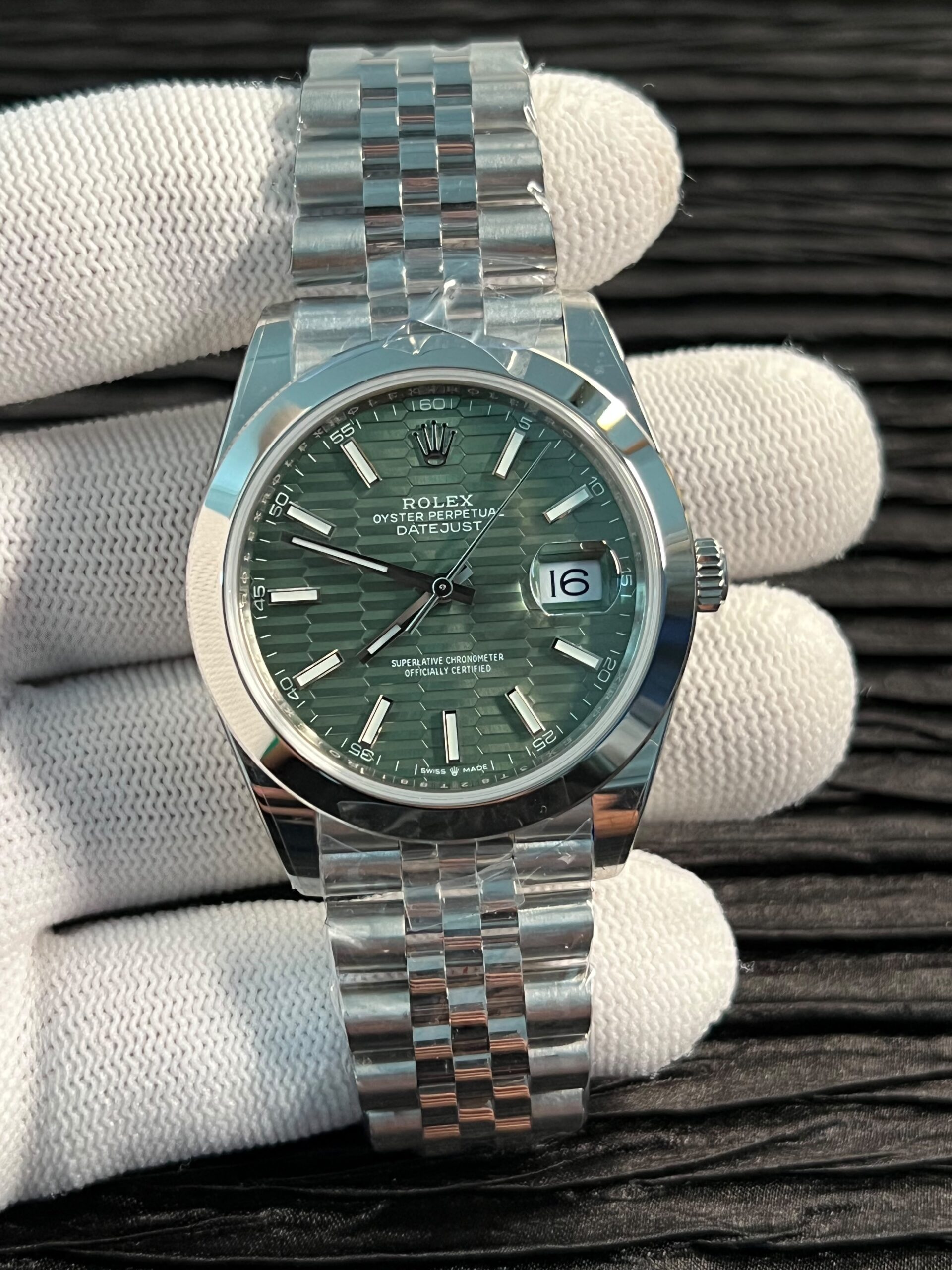DateJust 41 126300 SS QF 1:1 Best Edition 904L Steel Green Fluted Dial on SS Oyster Bracelet JH3235 (Free Sprung)