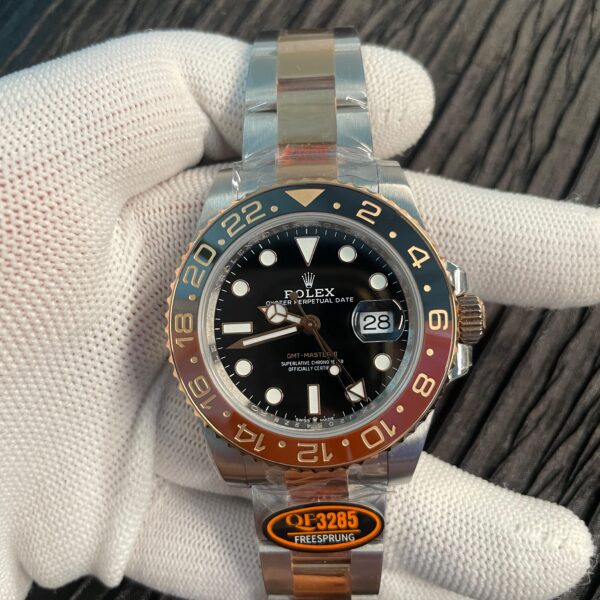 GMT-Master II 126711 CHNR Gain Weighted 904L SS QF 1:1 Black Dial On SS/RG Oyster Bracelet JH3285 CHS (Free Sprung) ca 180 grams