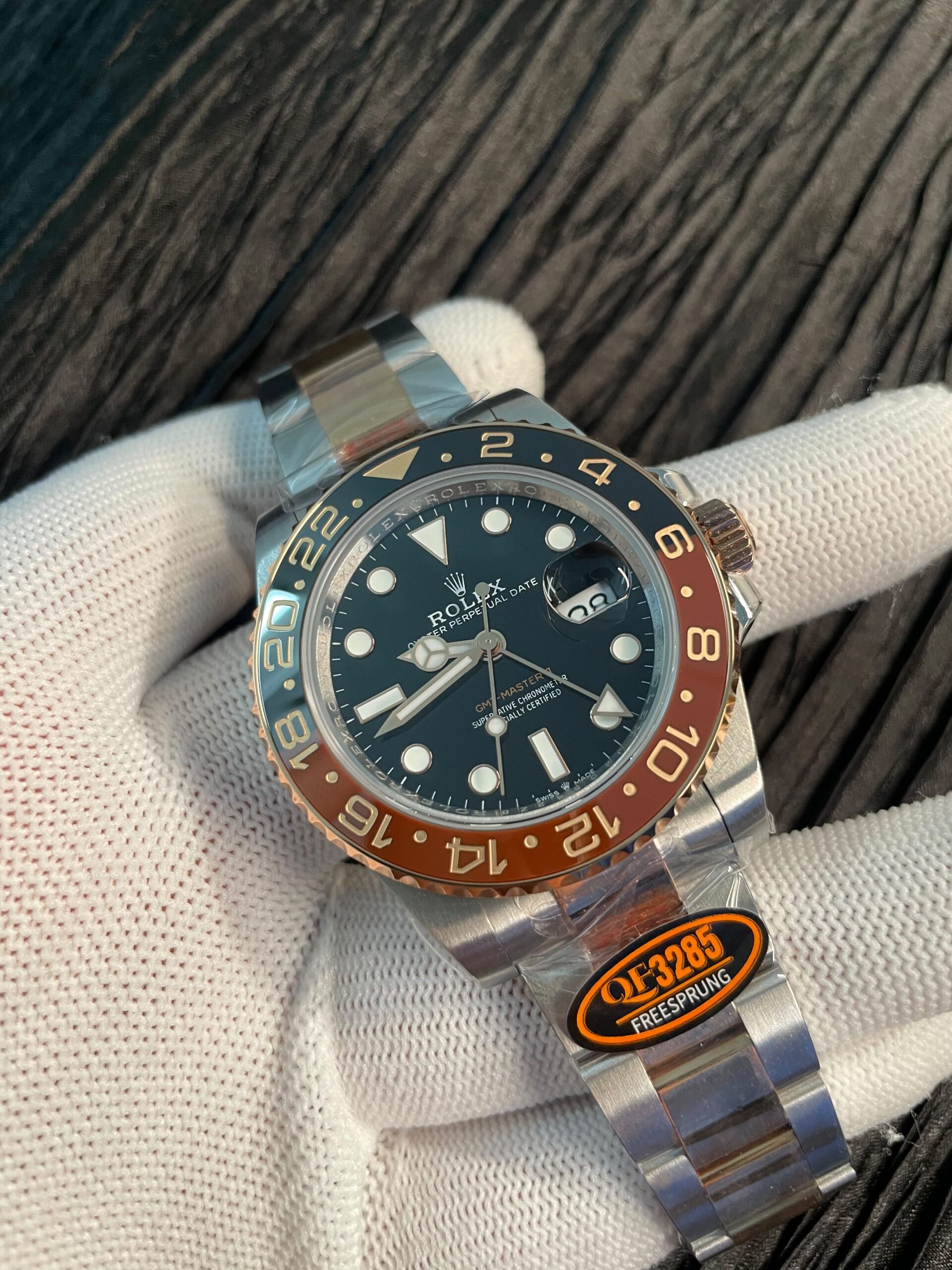 GMT-Master II 126711 CHNR Gain Weighted 904L SS QF 1:1 Black Dial On SS/RG Oyster Bracelet JH3285 CHS (Free Sprung) ca 180 grams - Image 2