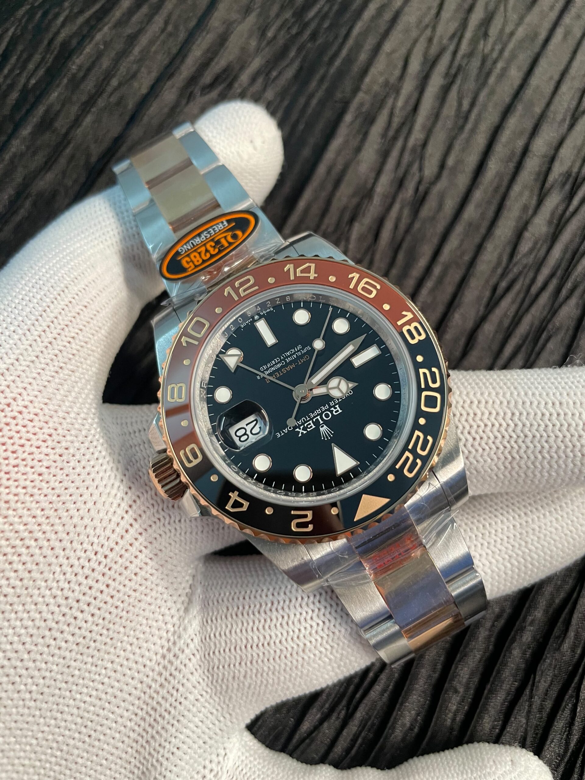GMT-Master II 126711 CHNR Gain Weighted 904L SS QF 1:1 Black Dial On SS/RG Oyster Bracelet JH3285 CHS (Free Sprung) ca 180 grams - Image 3