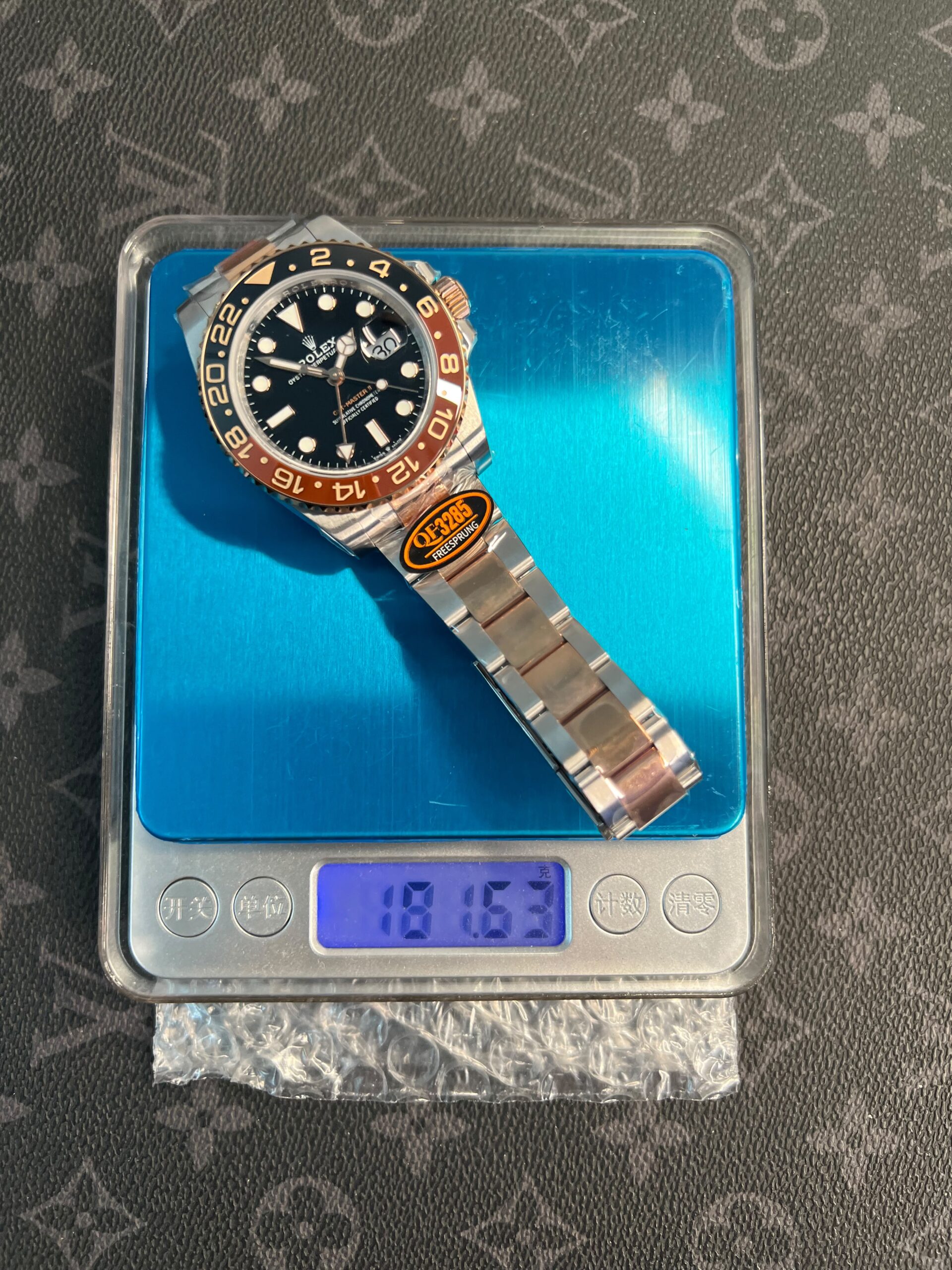 GMT-Master II 126711 CHNR Gain Weighted 904L SS QF 1:1 Black Dial On SS/RG Oyster Bracelet JH3285 CHS (Free Sprung) ca 180 grams - Image 11