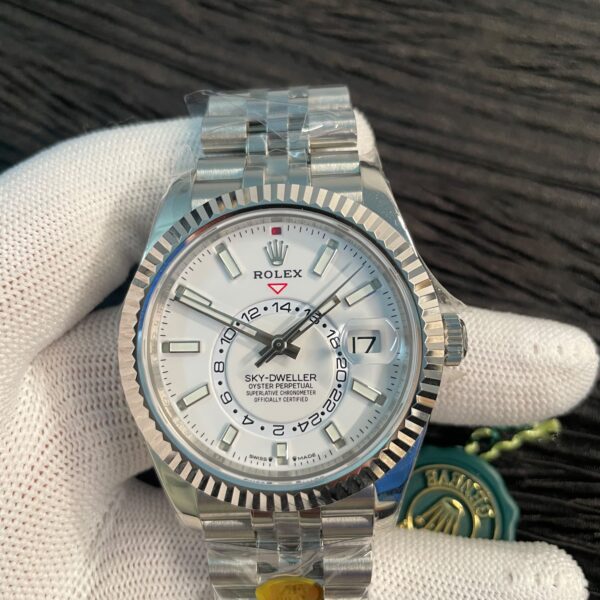 Sky-Dweller 326934 904L SS ZF 1:1 Best Edition White Dial on Jubilee Bracelet Asian 2824